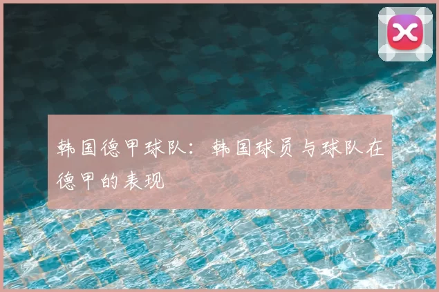 韩国德甲球队：韩国球员与球队在德甲的表现